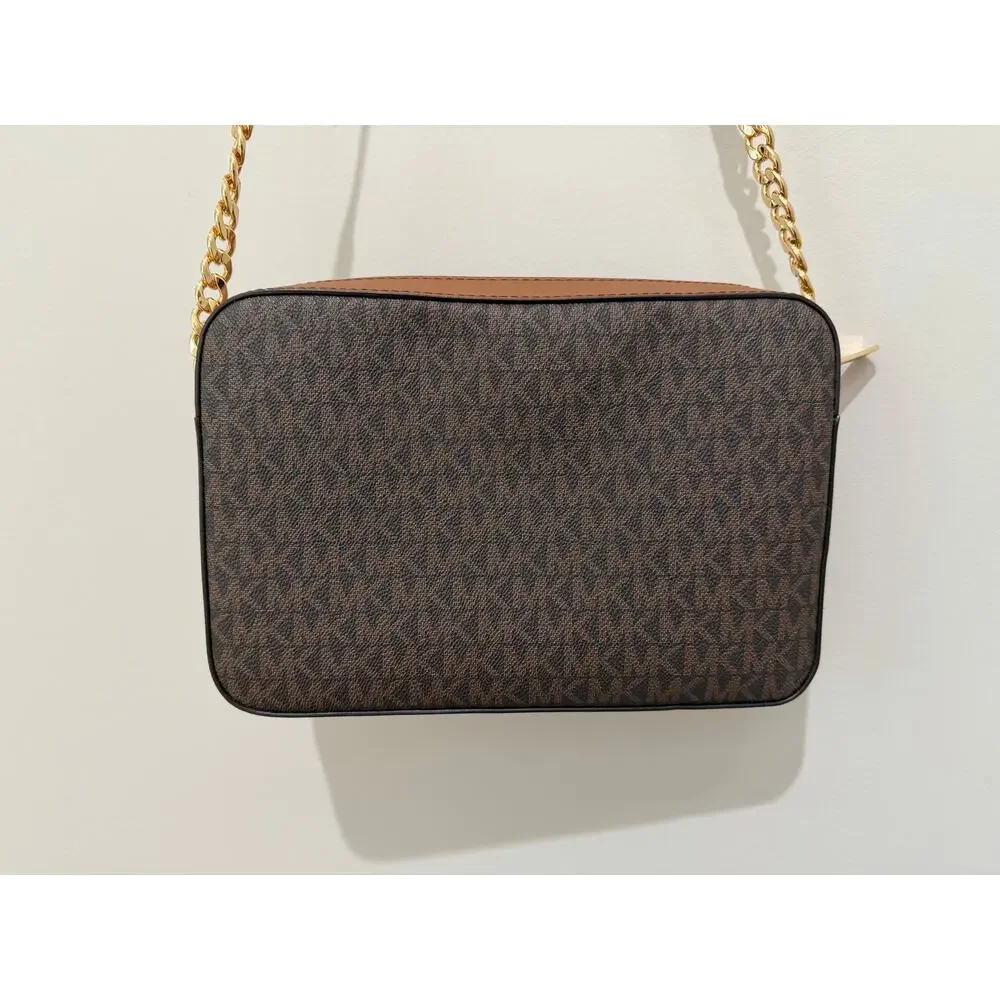 Michael Kors Jet Set Brown Signature East West Crossbody Handbag -in great cond